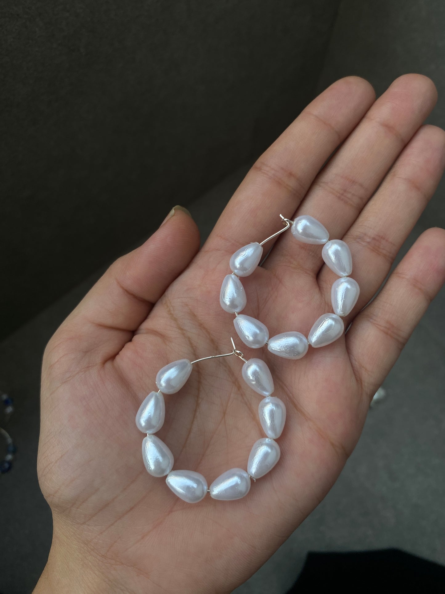 DROPPING PEARLS HOOP EARRINGS
