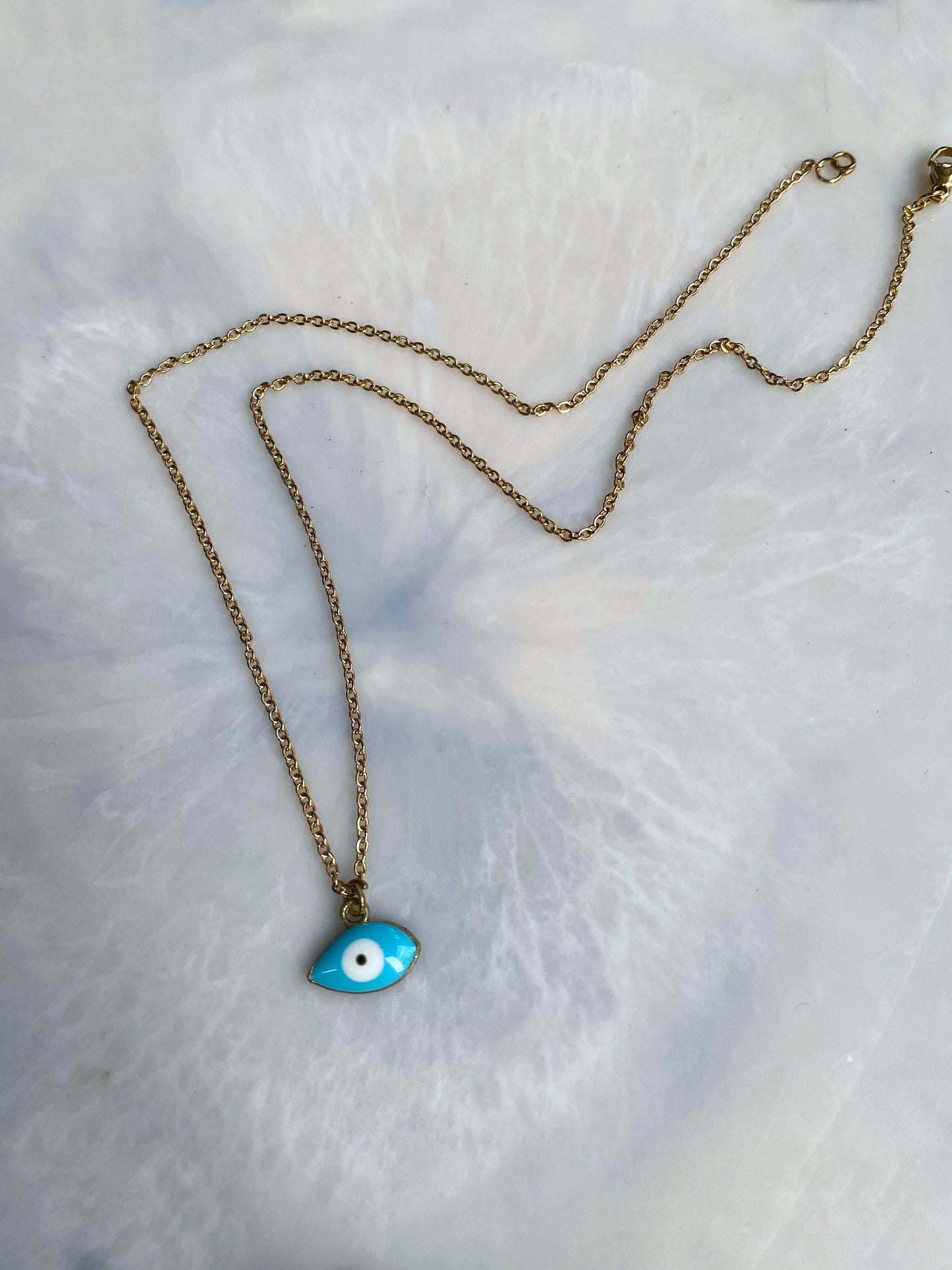BLUE EVIL EYE CHAIN NECKLACE