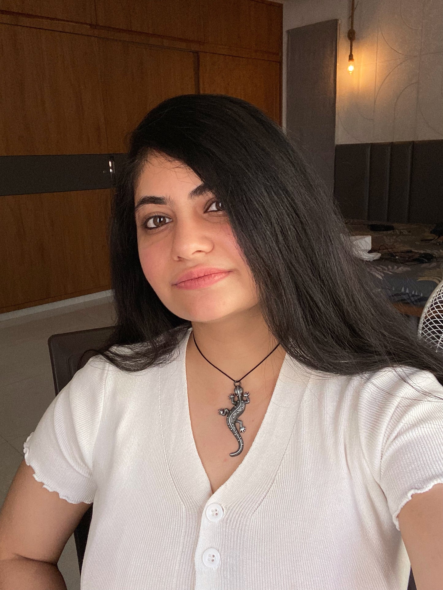 UNISEX LIZARD ANTIQUE ALLOY NECKLACE WITH THREAD