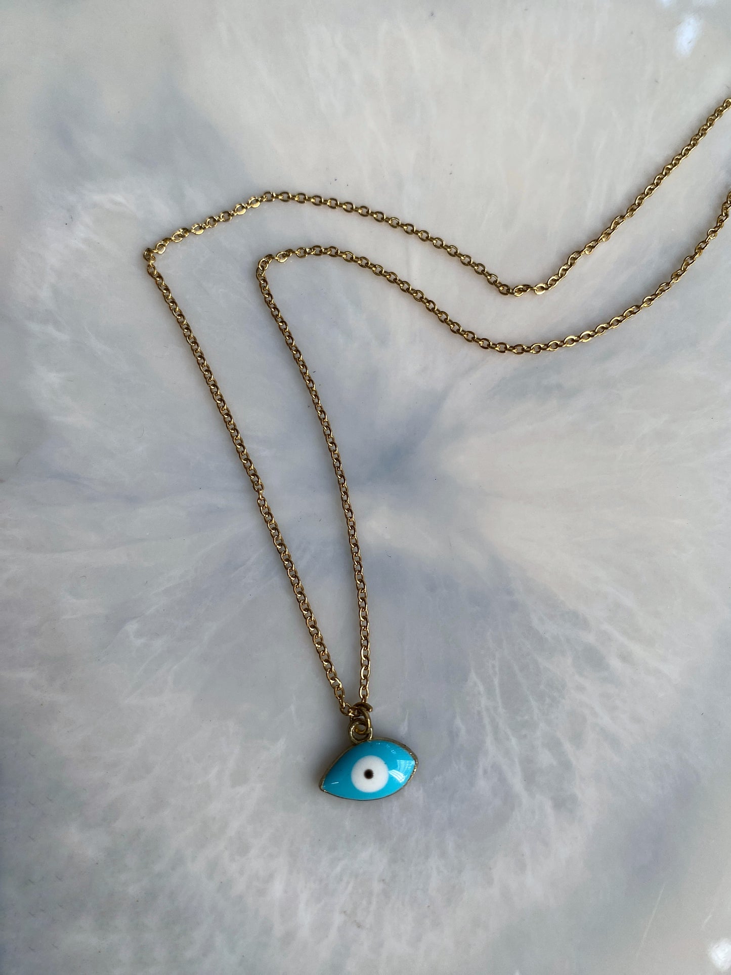 BLUE EVIL EYE CHAIN NECKLACE