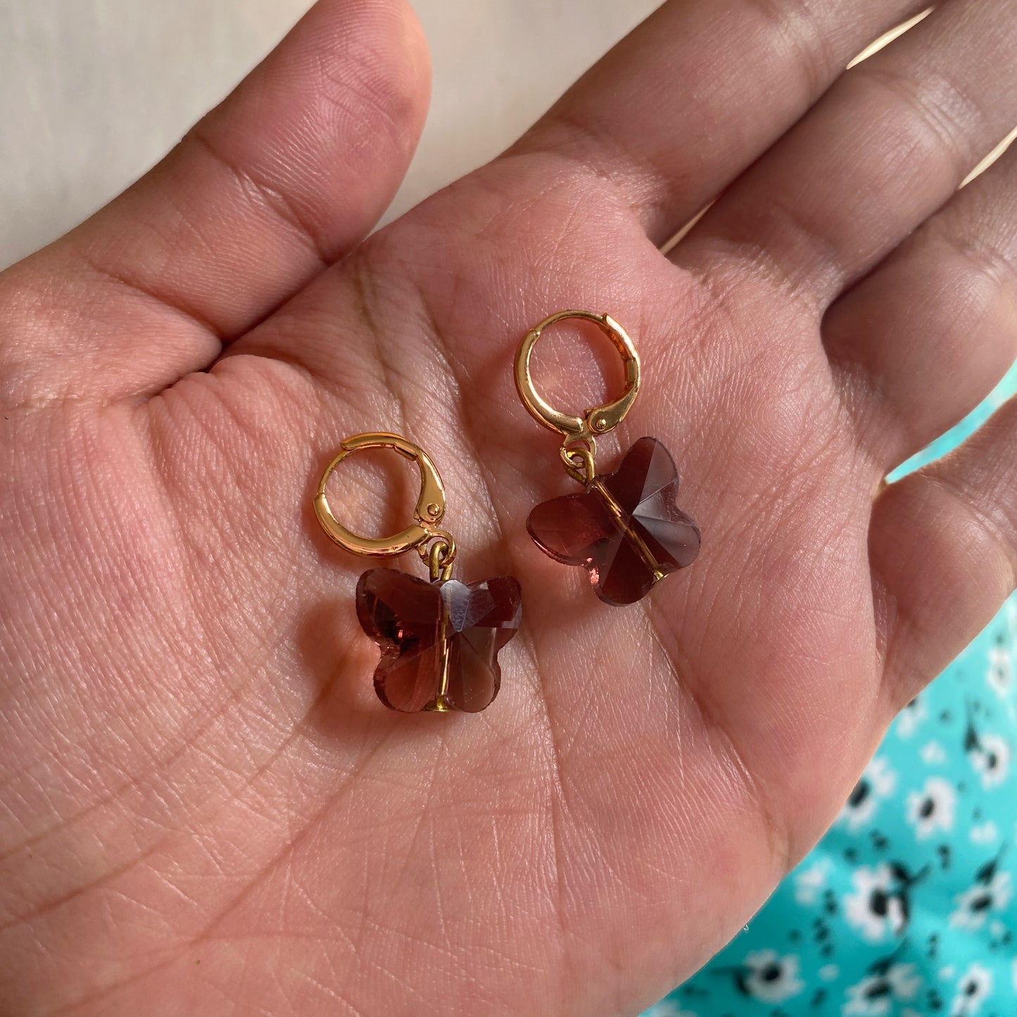 CRYSTAL BUTTERFLY EARRINGS