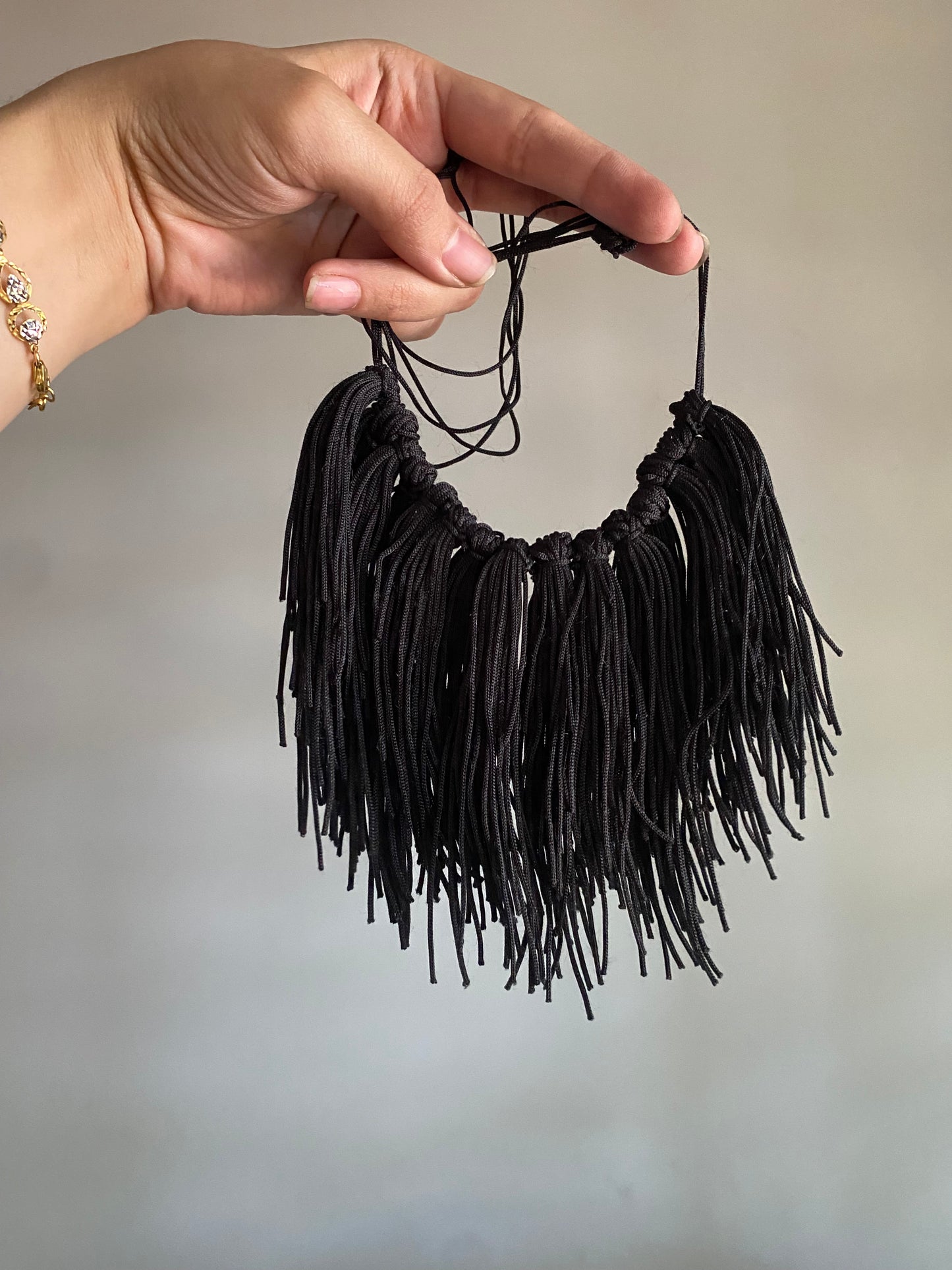 BLACK TASSEL CHOKER NECKLACE
