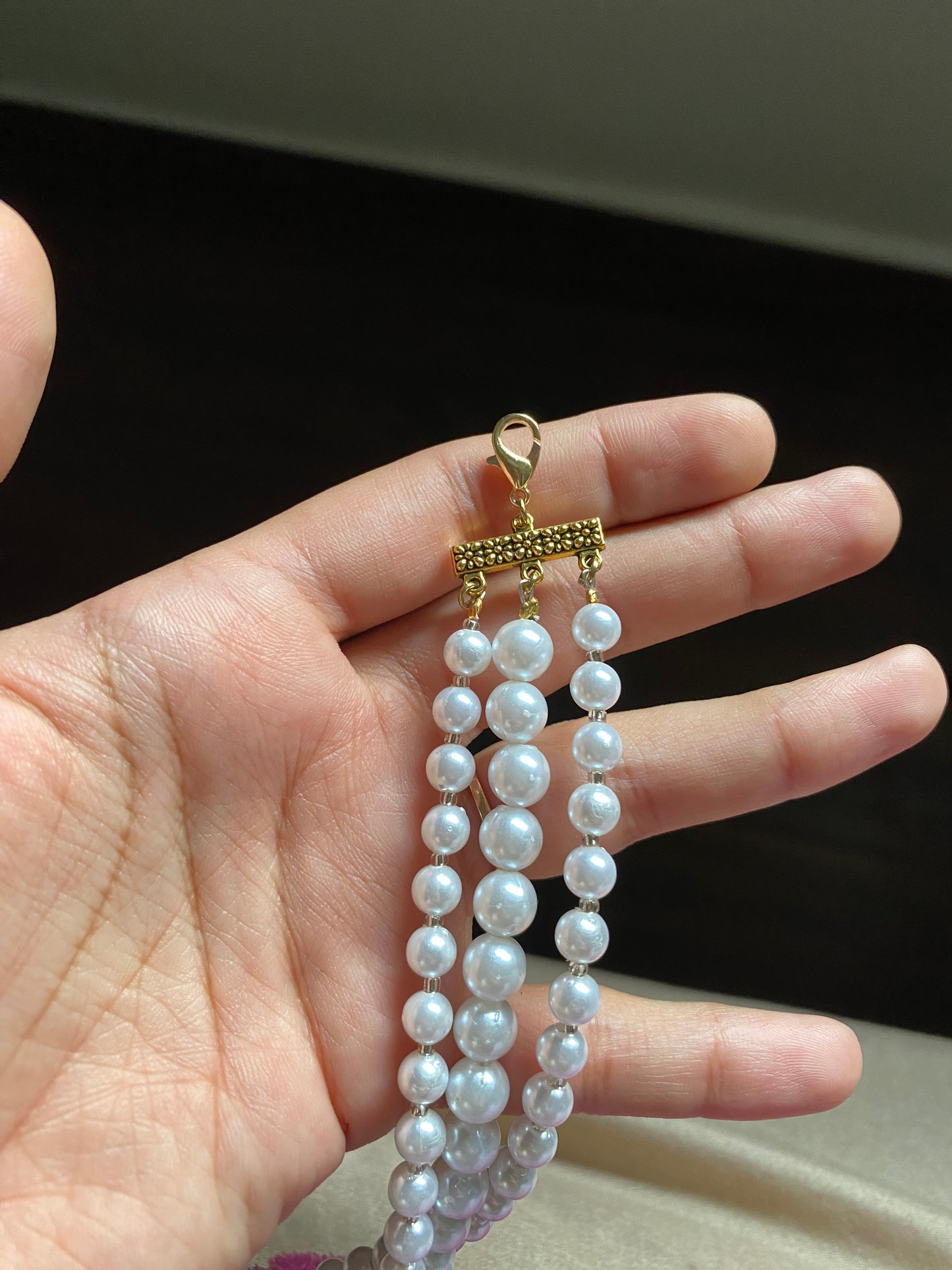 Three Layers Pearl Choker