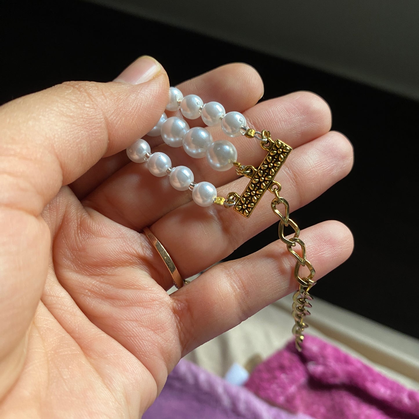 Three Layers Pearl Choker