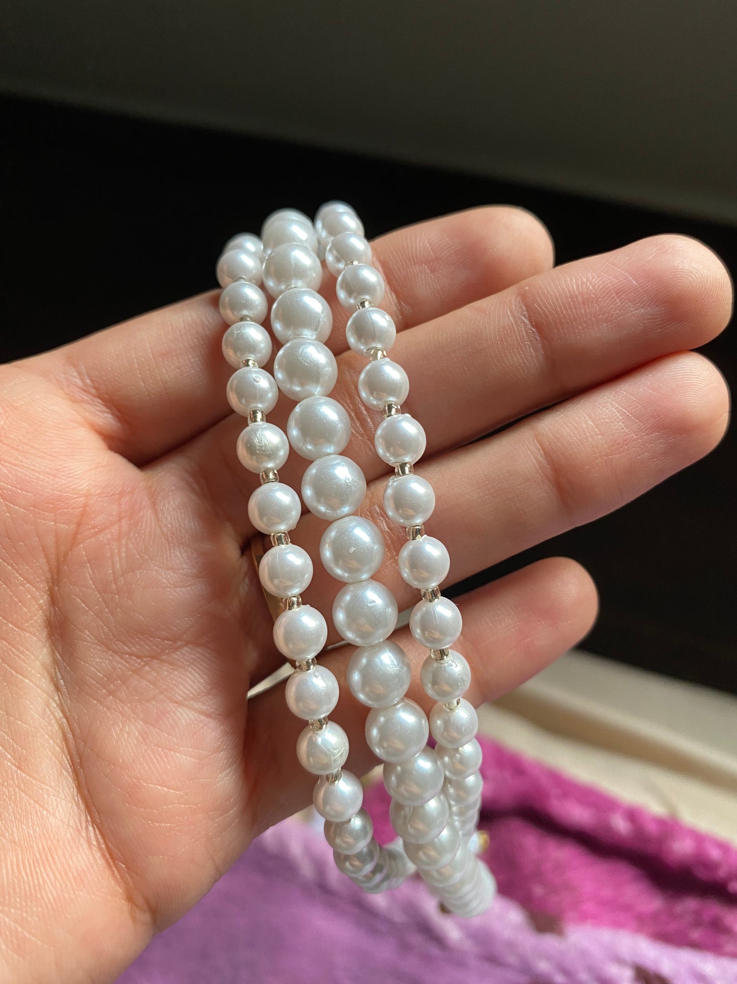 Three Layers Pearl Choker