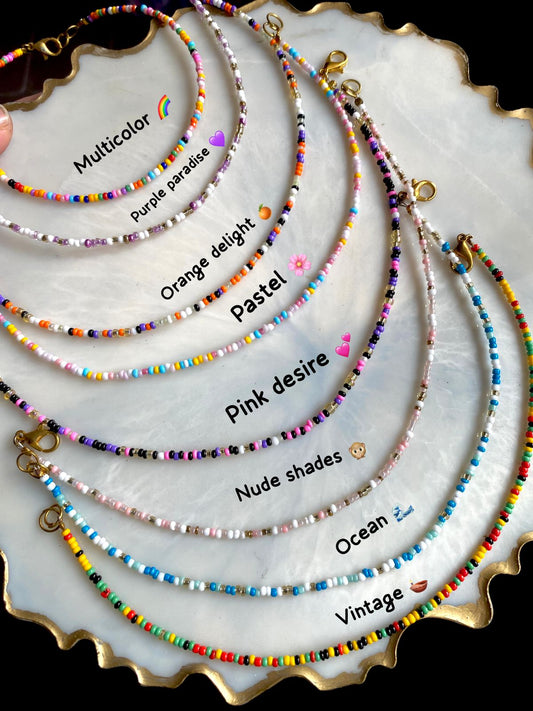 MULTI COLORED BEADED ANKLET