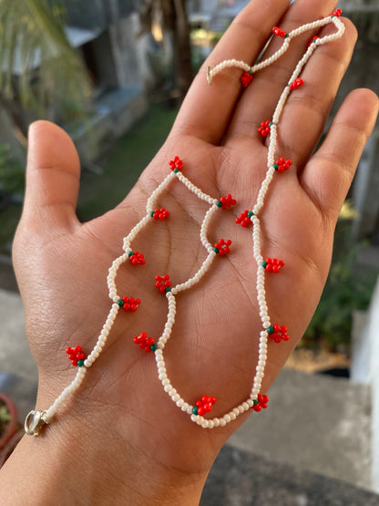 A BUNCH OF CHERRIES - BEADED CHERRY NECKLACE