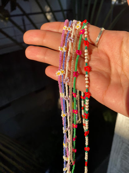 BEADED FLOWER NECKLACES