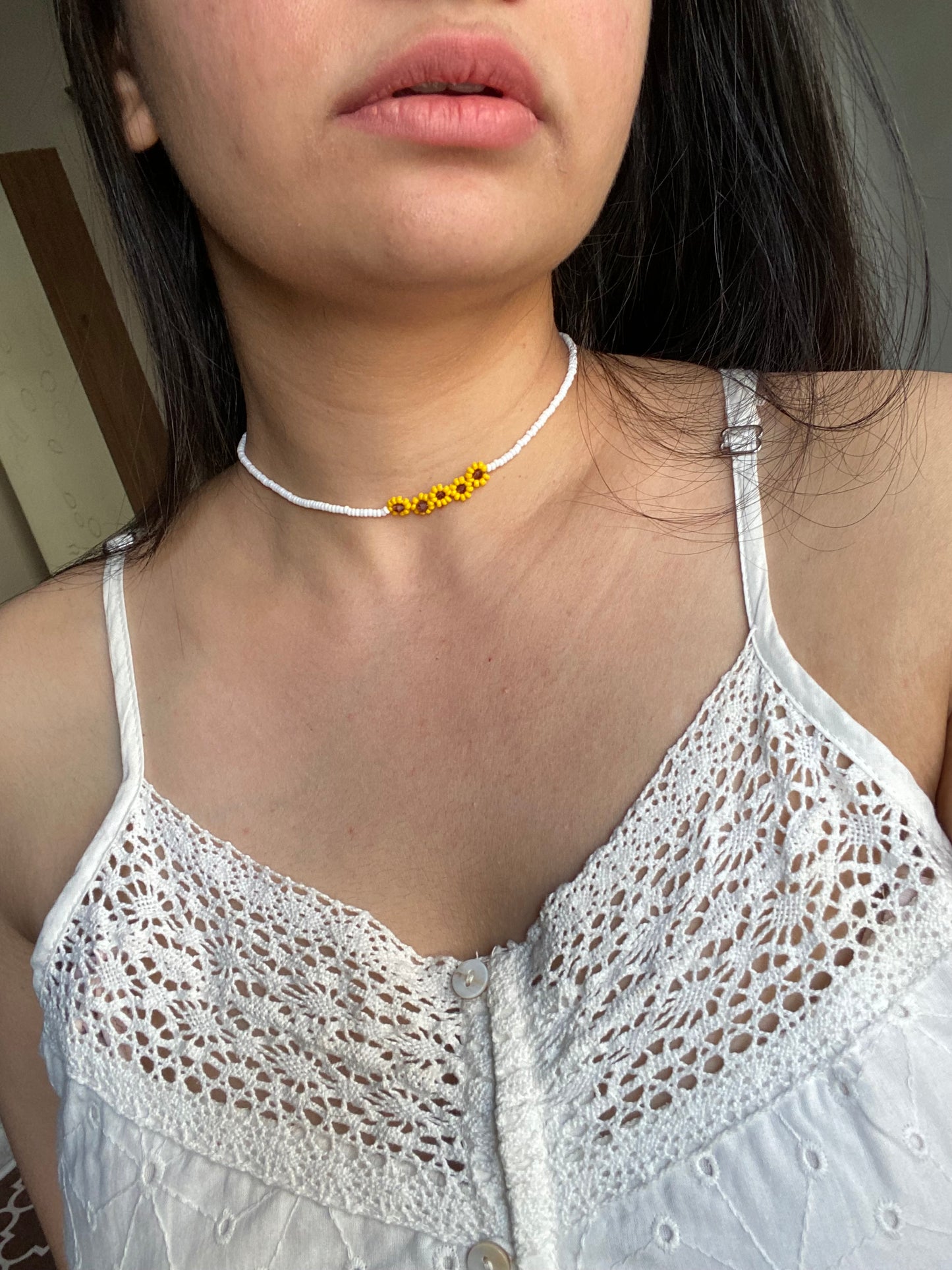 BEADED SUNFLOWER NECKLACE