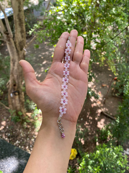 BLUSH BABY - PINK CRYSTAL FLOWER BRACELET