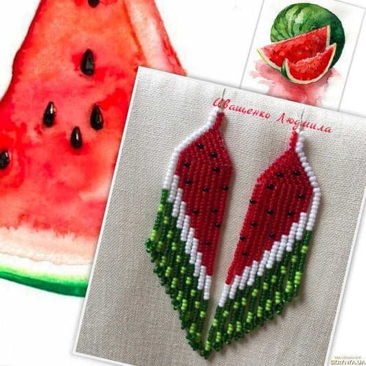 WATERMELON FRINGE TASSEL EARRINGS