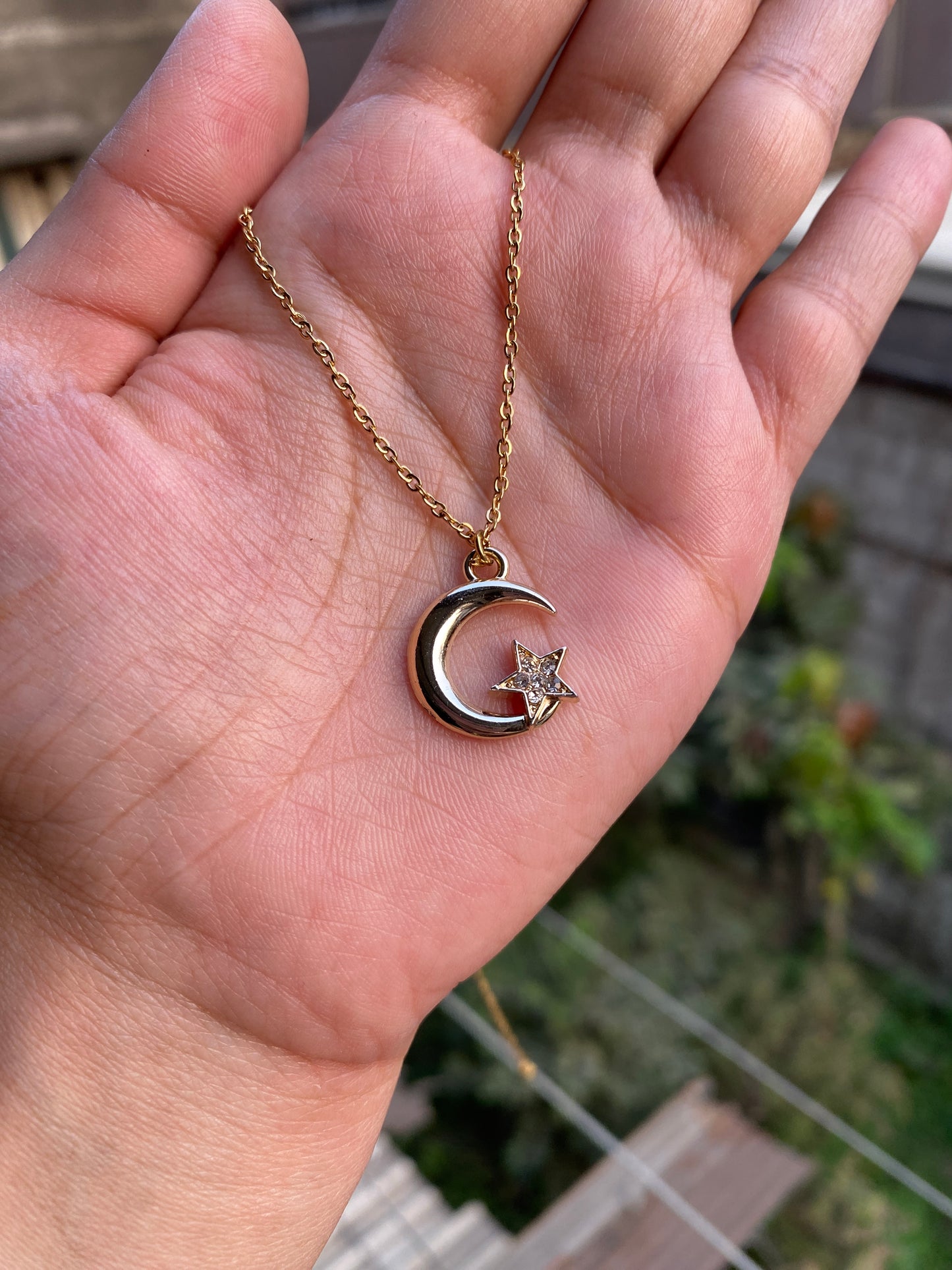 CRESCENT MOON AND START NECKLACE
