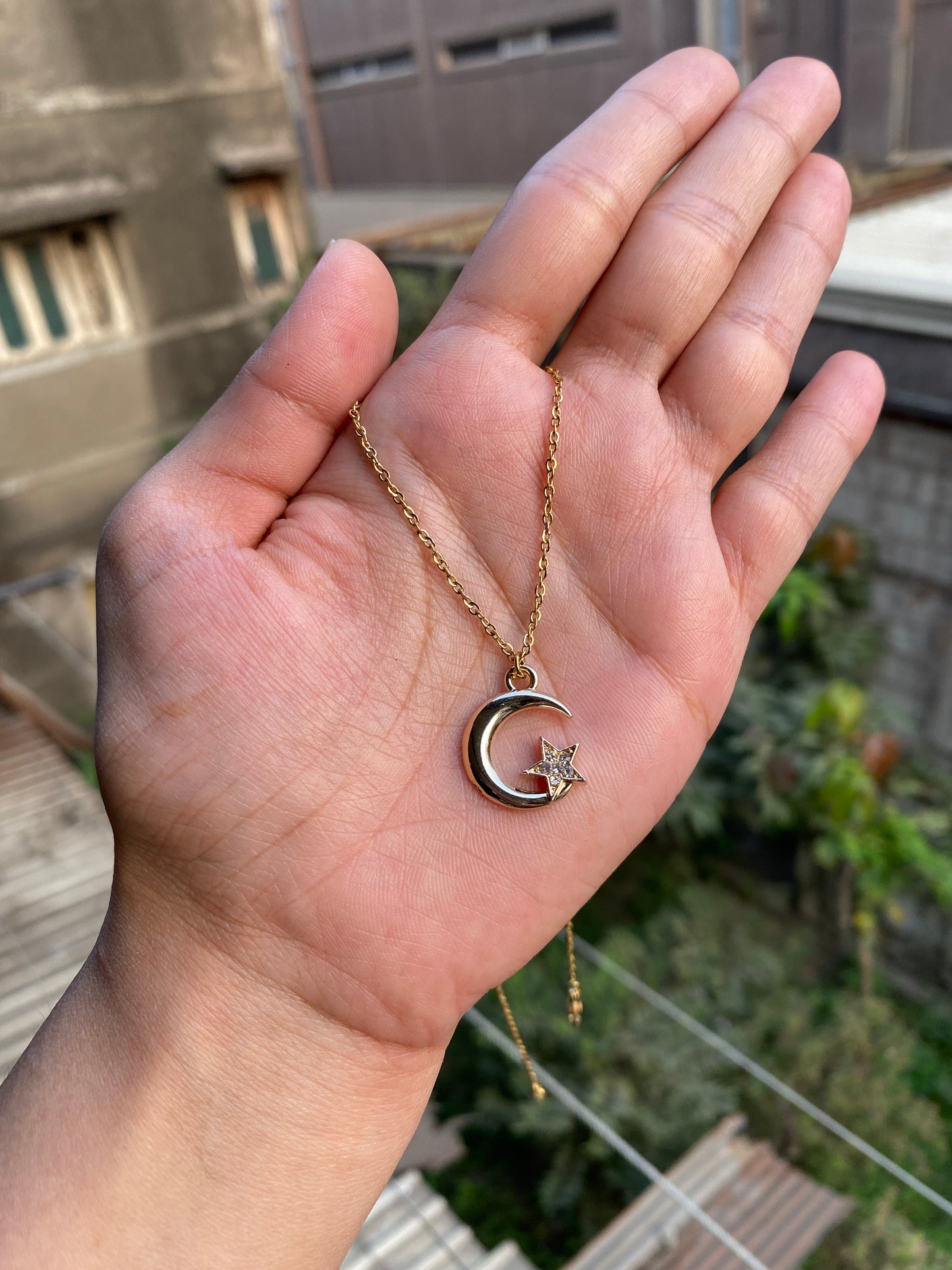 CRESCENT MOON AND START NECKLACE
