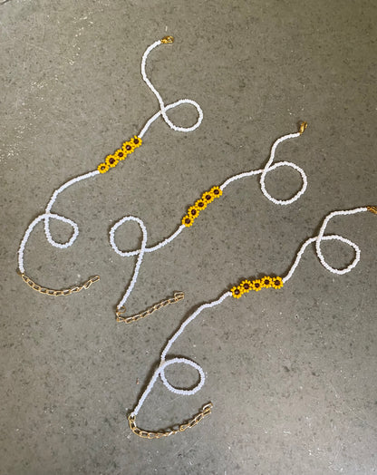 BEADED SUNFLOWER NECKLACE