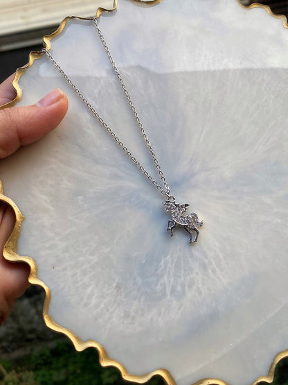 DIAMOND STUDED UNICORN NECKLACE