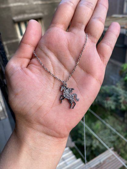 DIAMOND STUDED UNICORN NECKLACE