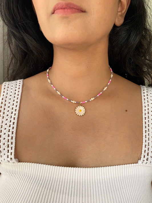 PINK DAIZY NECKLACE