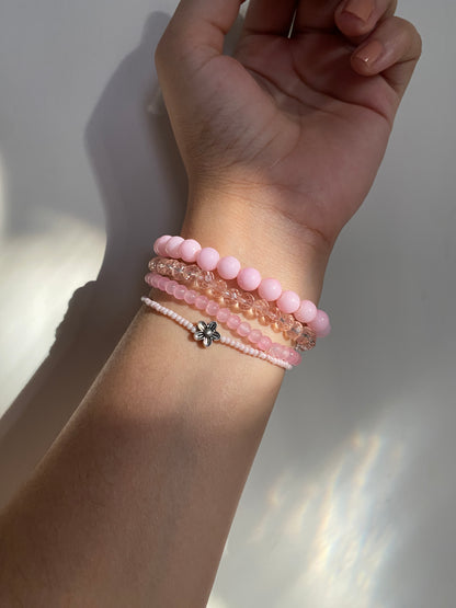 PRETTY PINK - STACK OF FOUR BRACELETS