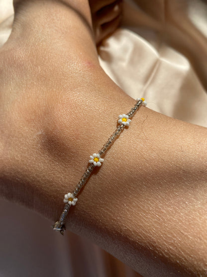 BEADED FLOWER ANKLETS