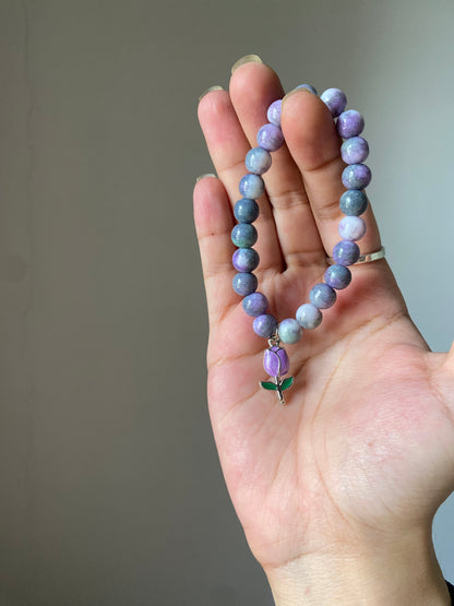 PURPLE TULIP STONED BRACELET