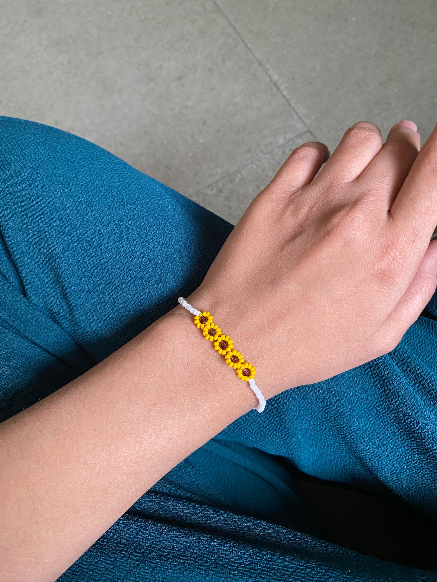 BEADED SUNFLOWER BRACELET
