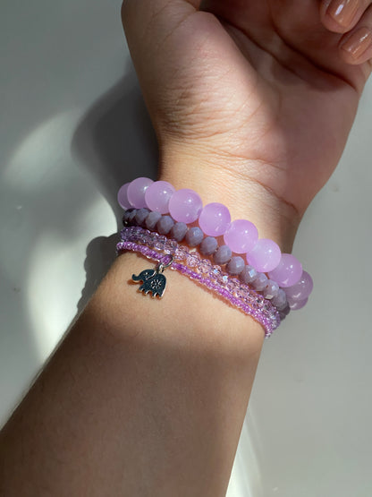 THE PURPLE ELEPHANT - STACK OF FOUR BRACELETS