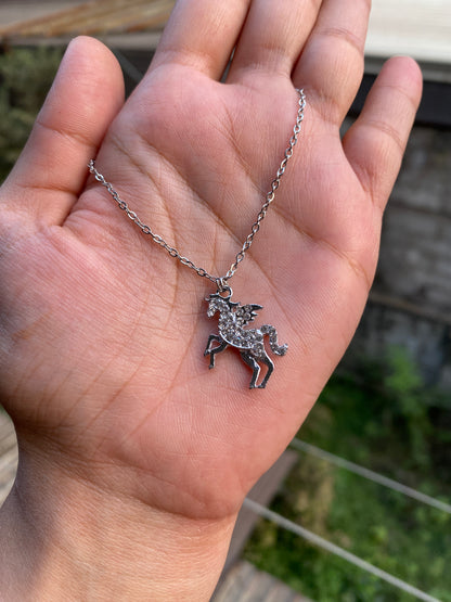 DIAMOND STUDED UNICORN NECKLACE