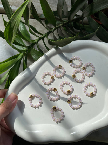 PINK CRYSTAL FLOWER RING