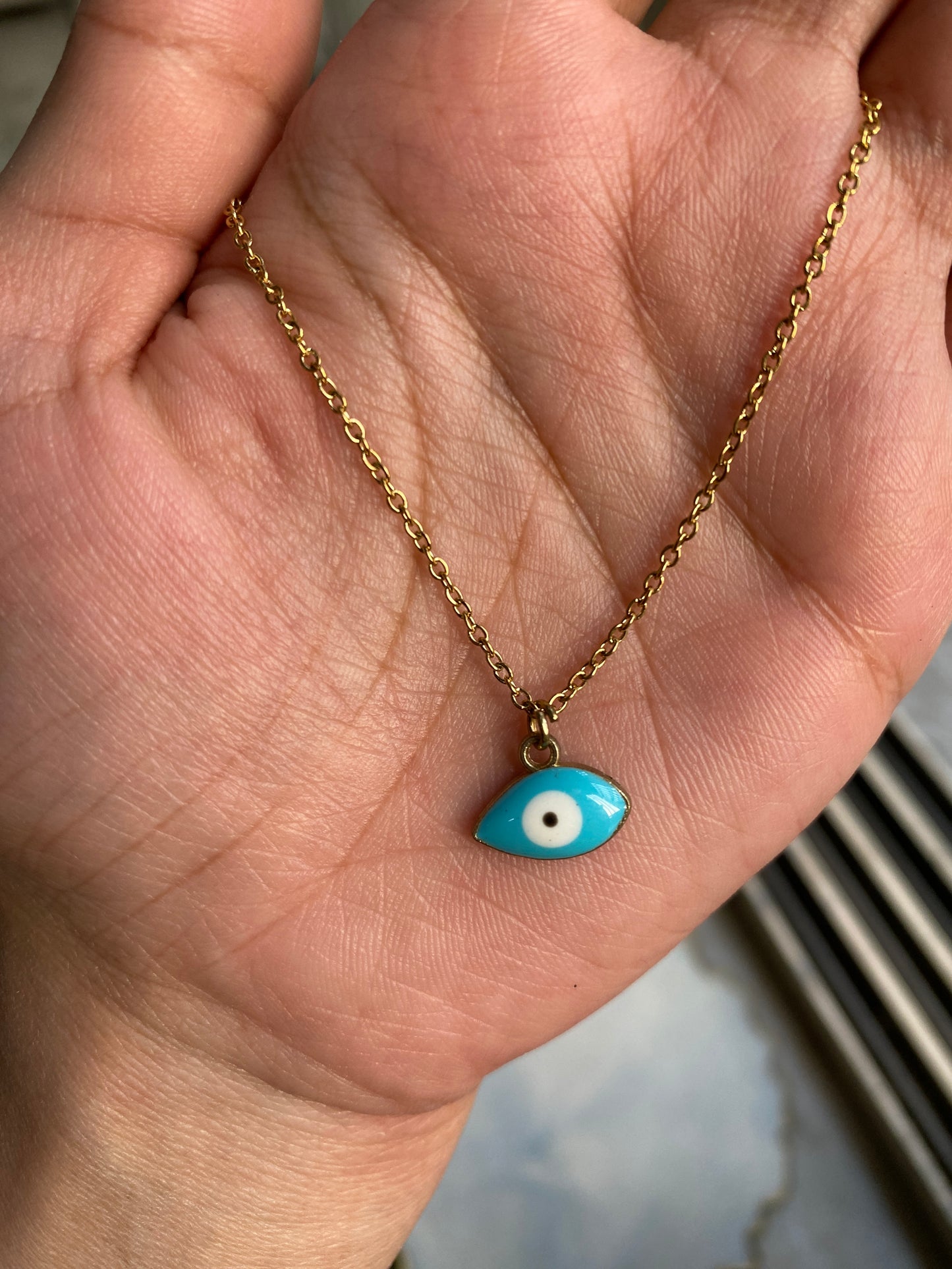 BLUE EVIL EYE CHAIN NECKLACE