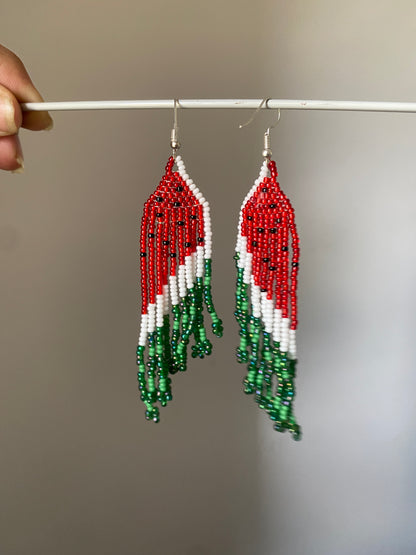 WATERMELON FRINGE TASSEL EARRINGS