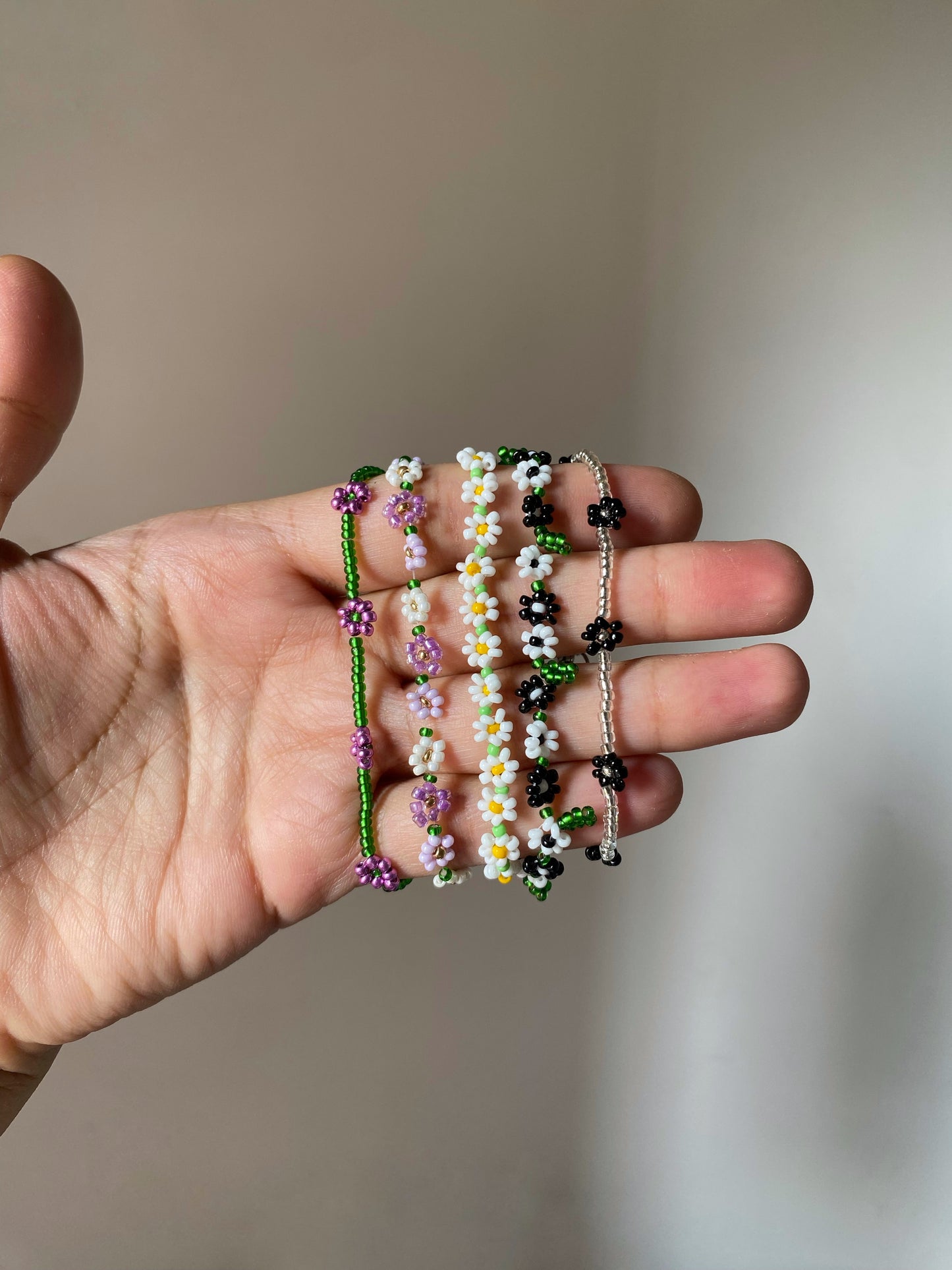 BEADED FLOWER DESIGNS - BRACELET - NECKLACE - ANKLET