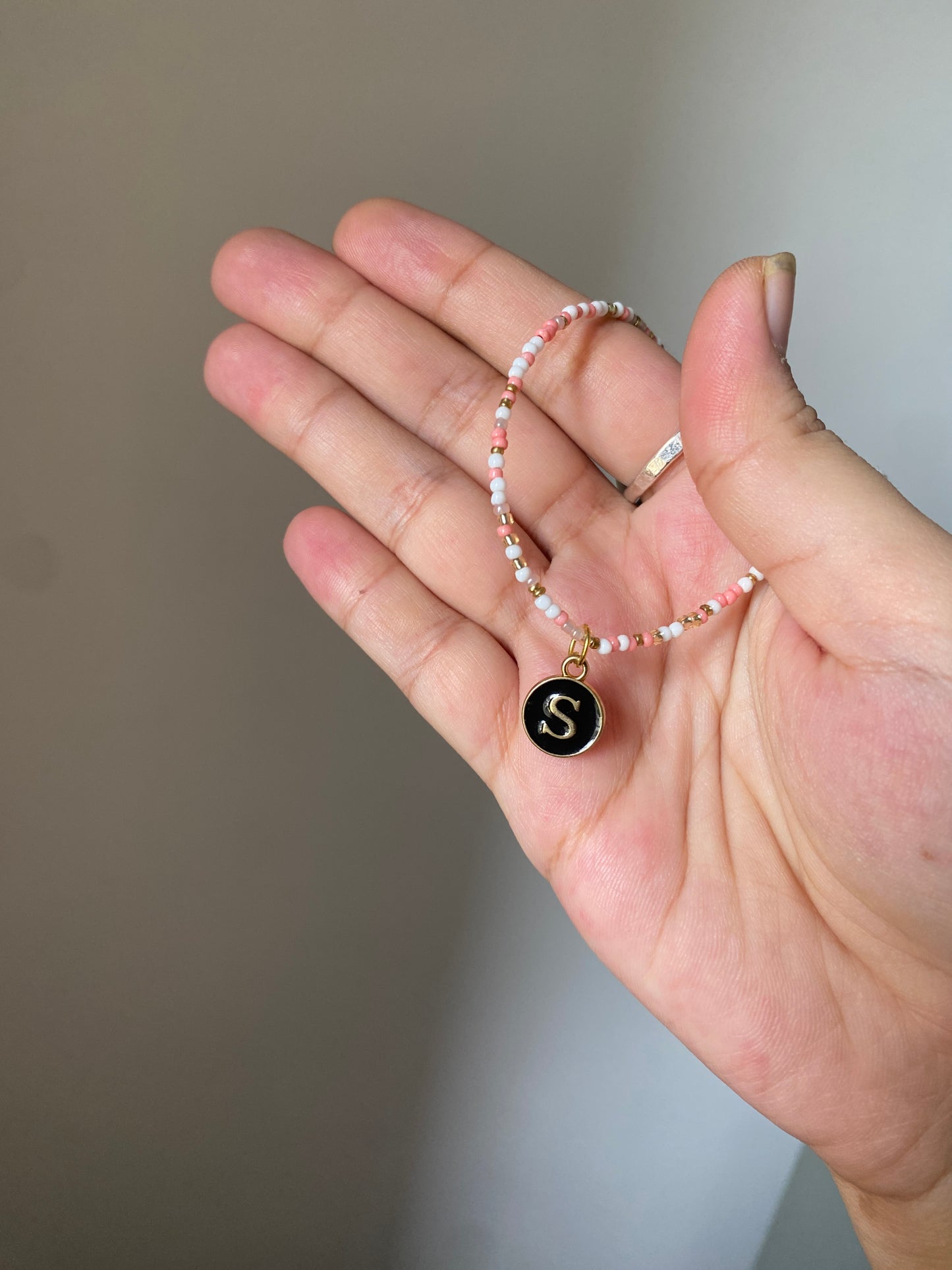 INITIAL BEADED NECKLACE