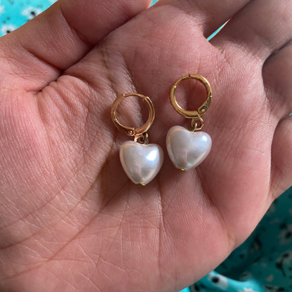 HEART PEARL EARRINGS