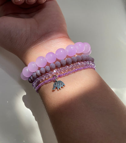 THE PURPLE ELEPHANT - STACK OF FOUR BRACELETS