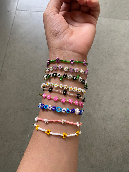 BEADED FLOWER DESIGNS - BRACELET - NECKLACE - ANKLET