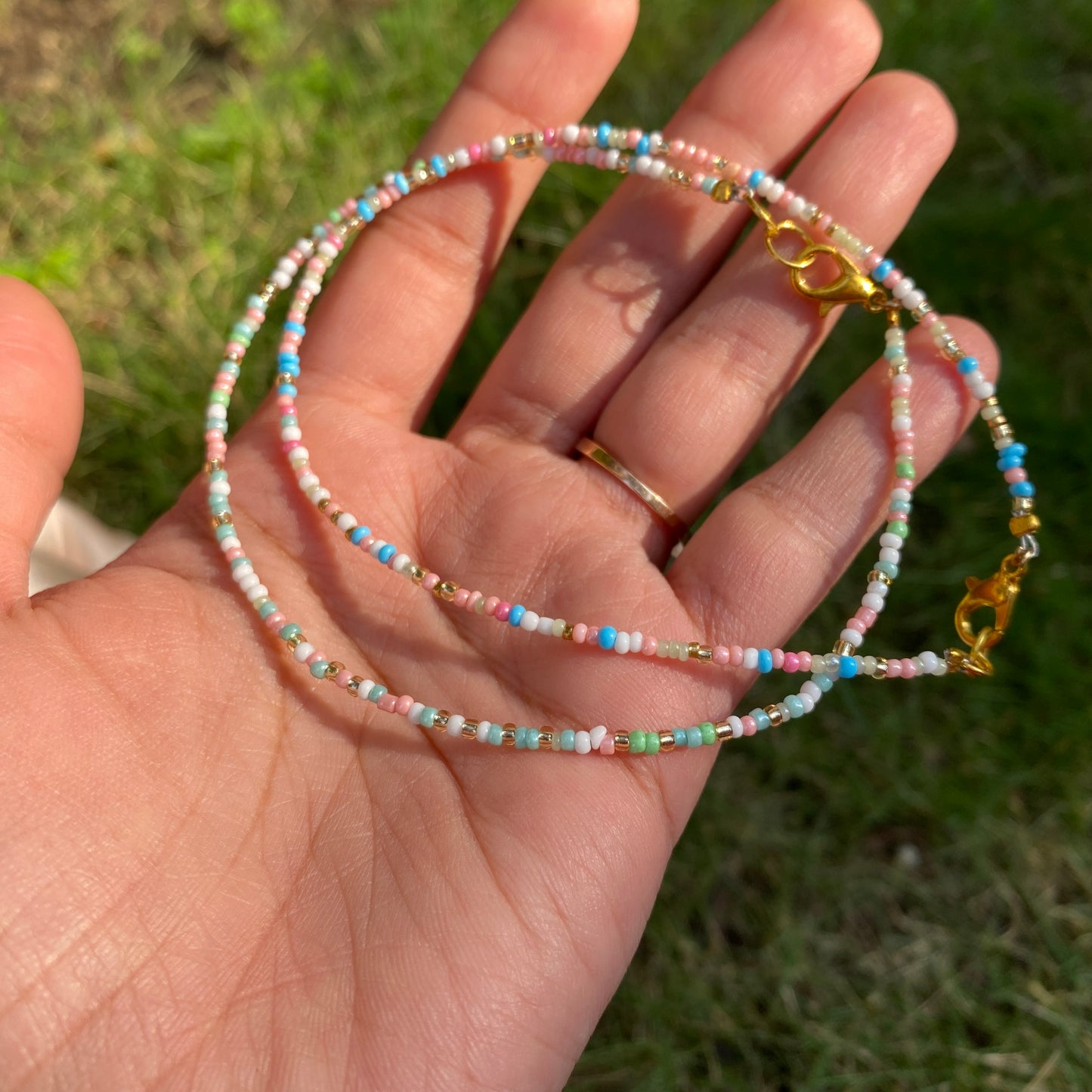 Blueish and Greenish Pastel Anklets