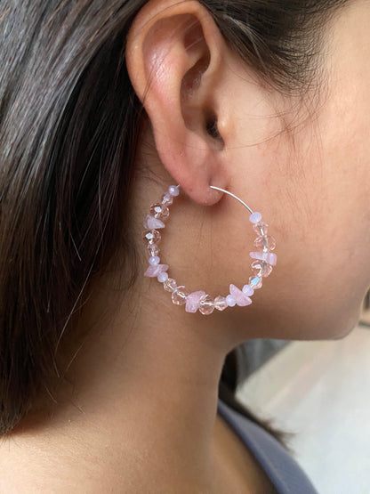 PINK PARADISE CRYSTAL HOPP EARRINGS