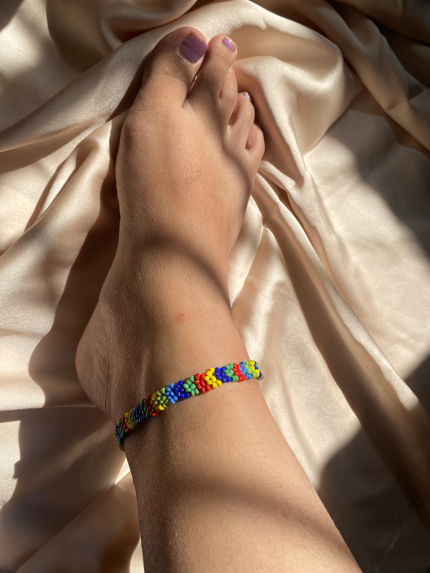 A BUNCH OF BEADED FLOWERS- ANKLET