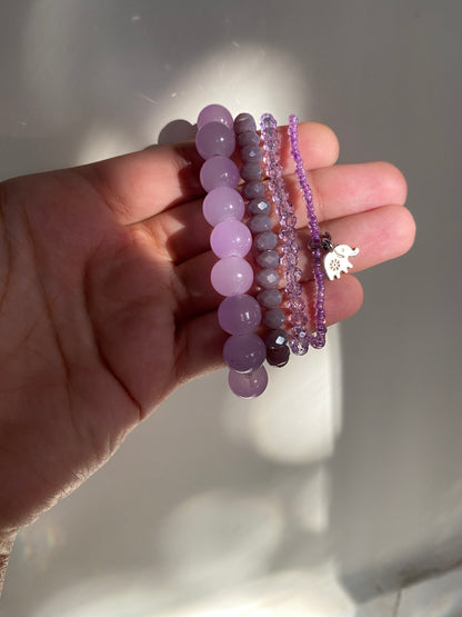 THE PURPLE ELEPHANT - STACK OF FOUR BRACELETS