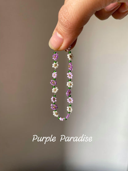 BEADED FLOWER DESIGNS - BRACELET - NECKLACE - ANKLET