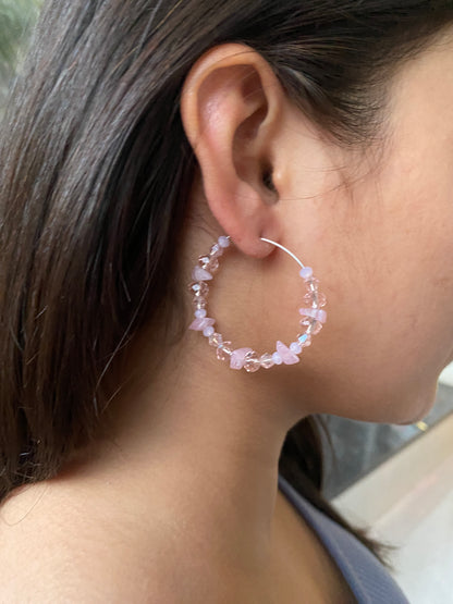 PINK PARADISE CRYSTAL HOPP EARRINGS