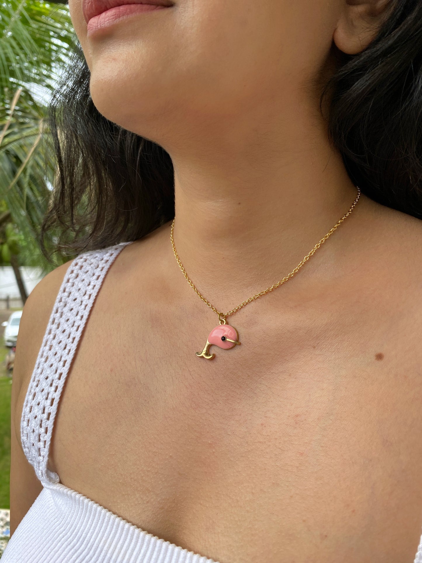 PINK WHALE NECKLACE