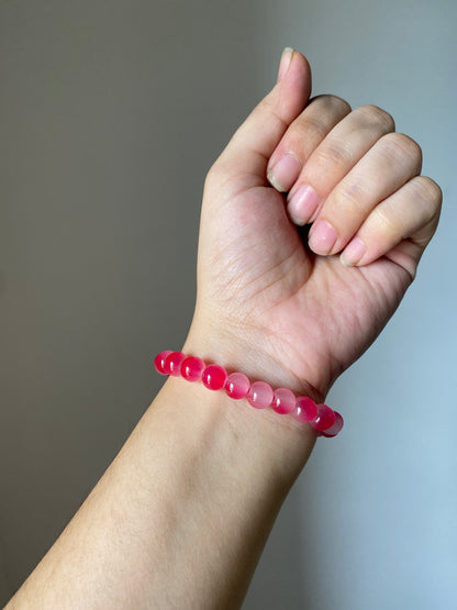 TWO TONED PINK STONE BRACELET