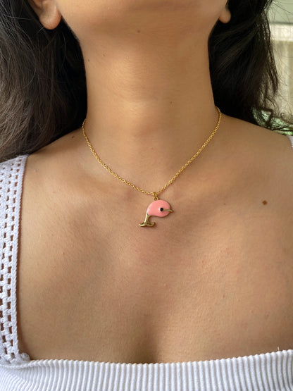 PINK WHALE NECKLACE