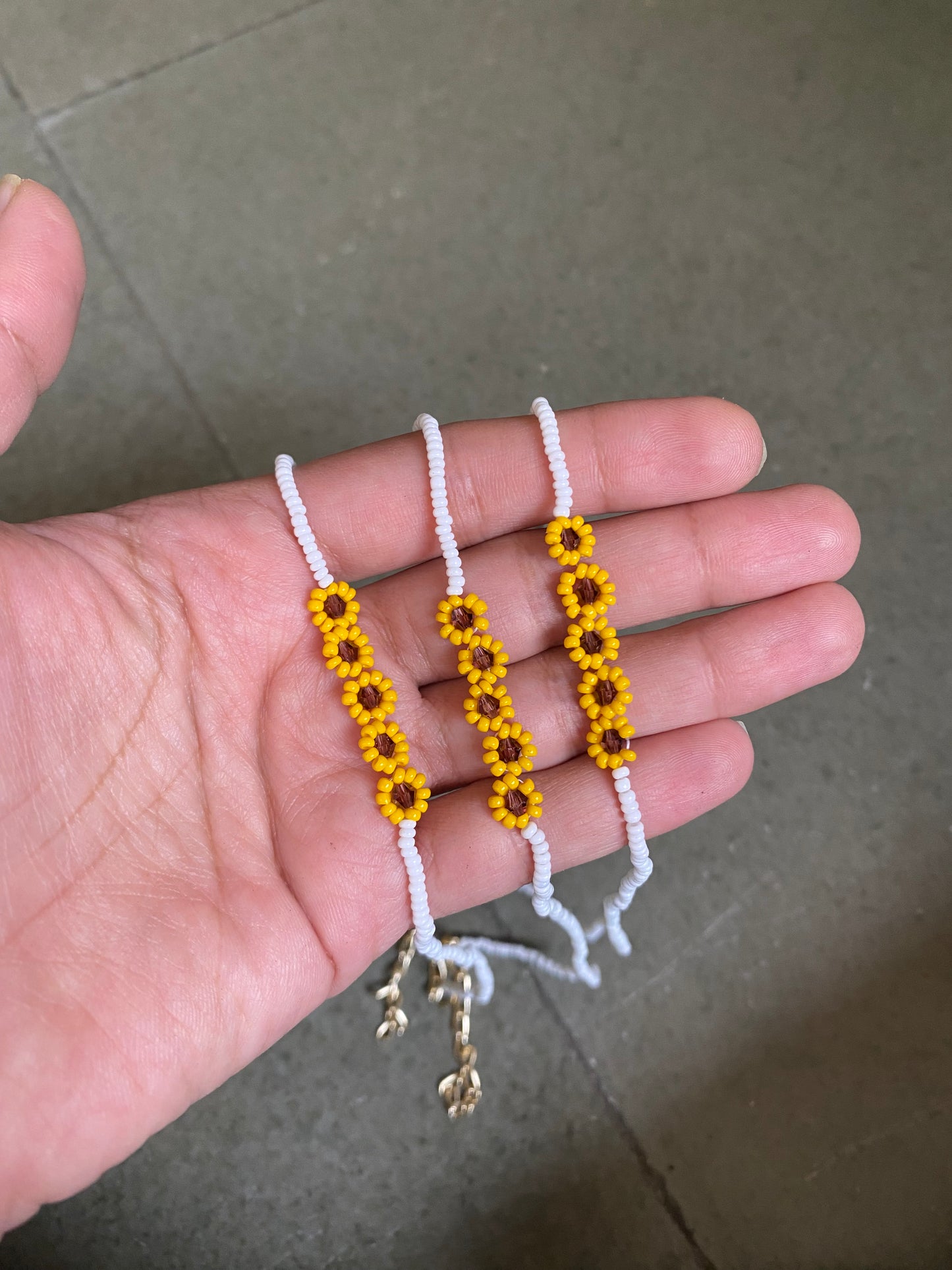 BEADED SUNFLOWER NECKLACE