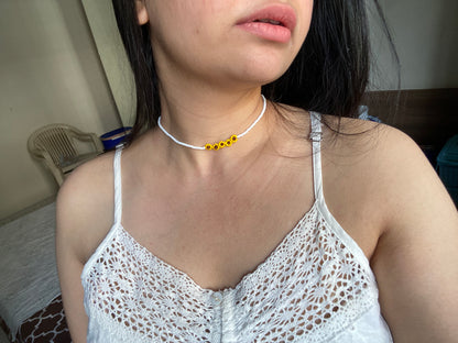 BEADED SUNFLOWER NECKLACE