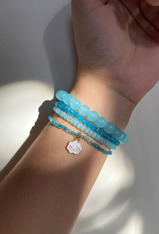 CLOUD IN THE SKY - STACK OF FOUR BRACELETS
