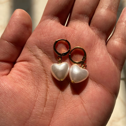 HEART PEARL EARRINGS