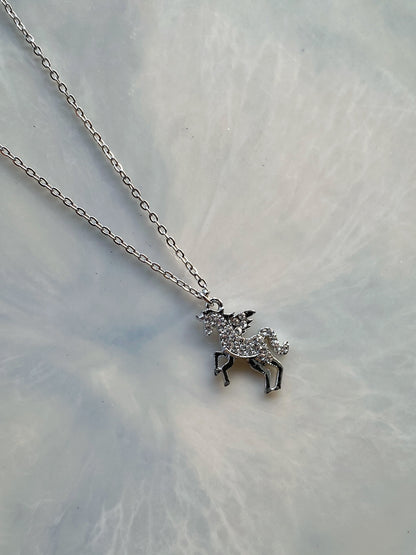 DIAMOND STUDED UNICORN NECKLACE