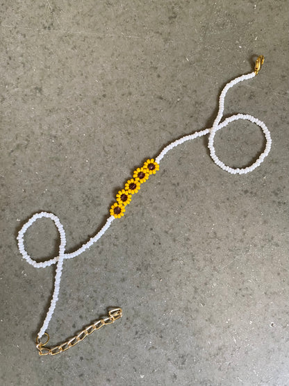 BEADED SUNFLOWER NECKLACE